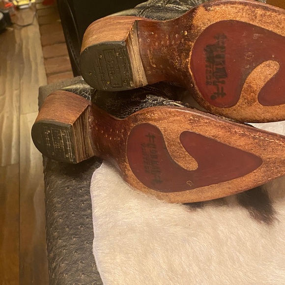 Corral Western Women's Black Vintage Lizard Inlay Boots M. Size 7 - Picture 16 of 16